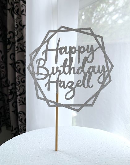 Happy Birthday Cake Topper with Personalised Name