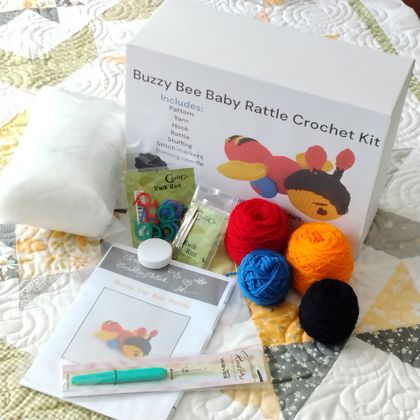 Crochet Kit for DIY Buzzy Bee Baby Rattle