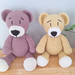 Crochet Soft Toy Teddy Bears 1x Dusky Pink, 1x Vanilla Yellow, price per each