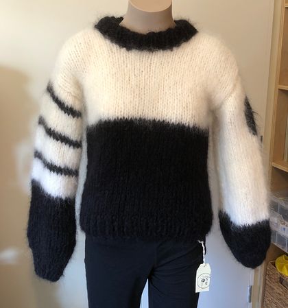 Black & cream mohair sweater