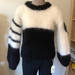 Black & cream mohair sweater