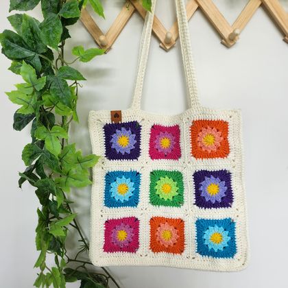 Crochet Tote Bag (white)