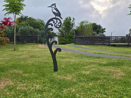 Koru Kingfisher - CorTen Steel Art - Garden Art