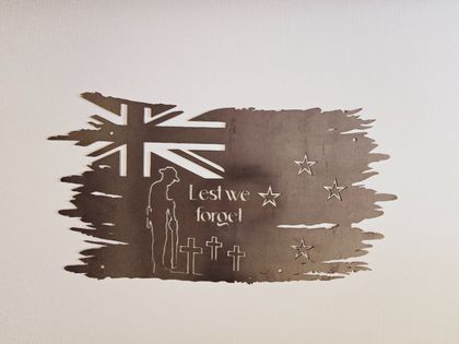 Anzac NZ Flag - Corten Steel Art 