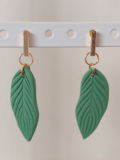 Green Leaf Earrings