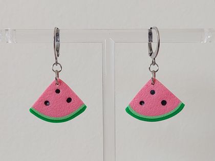 Mini Watermelon Slice Huggie Earrings