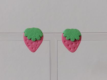 Mini Pink Strawberry Studs