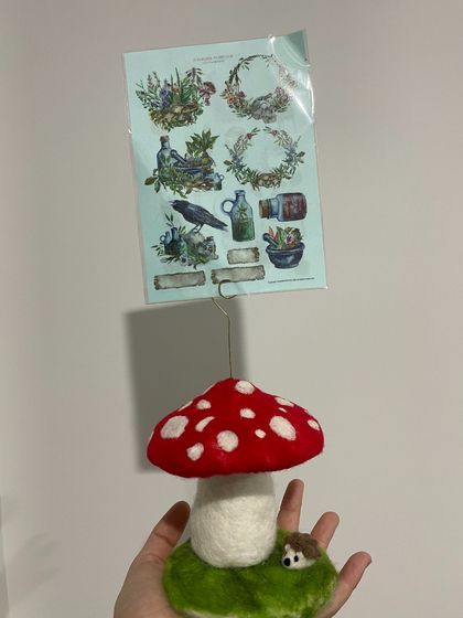 【Card holder】Handmade felting Mushroom  card holder