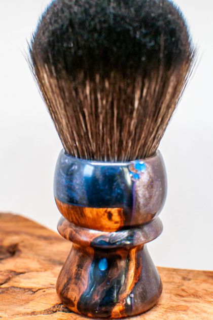 Resin and Stabilised Wood Shaving Brush 28mm Synthetic Knot