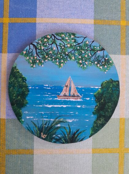 "Sailing" round painting