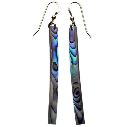 Paua Rectangle Earrings | Long