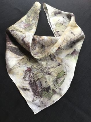 100% silk natural eco print scarf