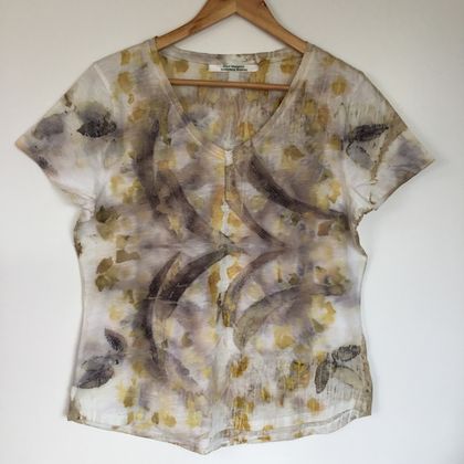 Eco print cotton t-shirt size 12