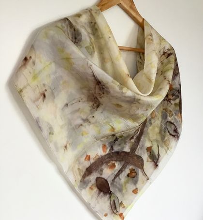 Silk eco print scarf - extra large