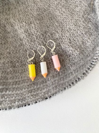 Stitch Markers / progress keepers - set of 3 - Pencils # 1