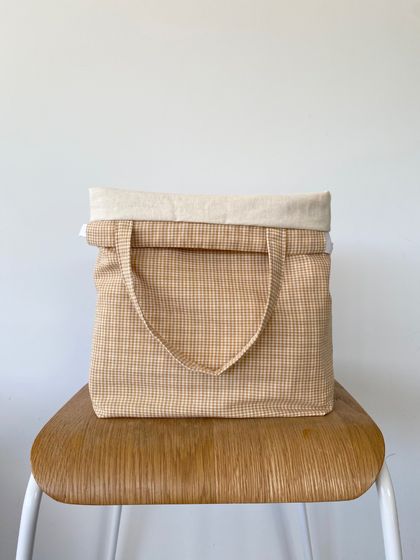 Medium Knitting / Crochet Project Bag - Gingham Print
