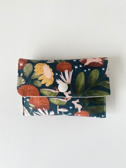 Small Notion Pouch  - Fairy Garden Print
