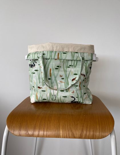 Medium Knitting / Crochet Project Bag - Swan Print