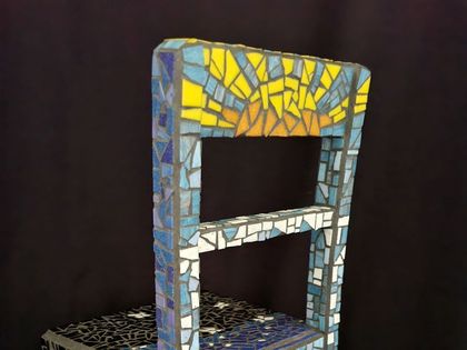 Mosaic chair "Night and Day" 