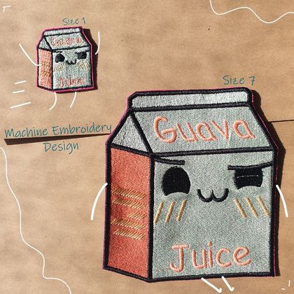 Guava Juice Box Machine Embroidery Design 