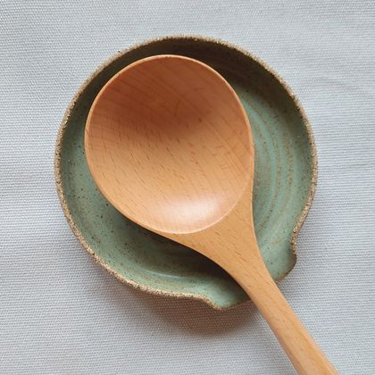 Ceramic Spoon Rest - Green