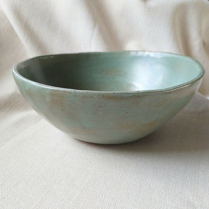 Ceramic Bowl - Serving, Salad, Fruit Bowl - Green