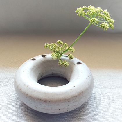 Ceramic Ikebana Donut Vase