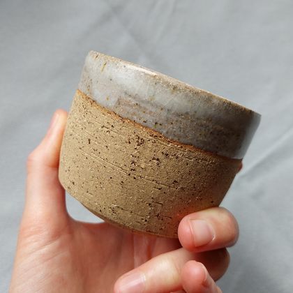 Ceramic Tumbler Mug - Rustic Creme White
