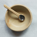 Ceramic Salt or Condiment Bowl and Spoon