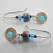 Blue Plique-à-jour Earrings with Spotty Barrel Beads
