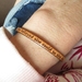 She believed she could so she did - Vintage Tan Leather Mantra Bracelet