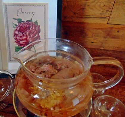 Peony flowers (whole, dried, rolled into dragon balls) for healthy floral tea
