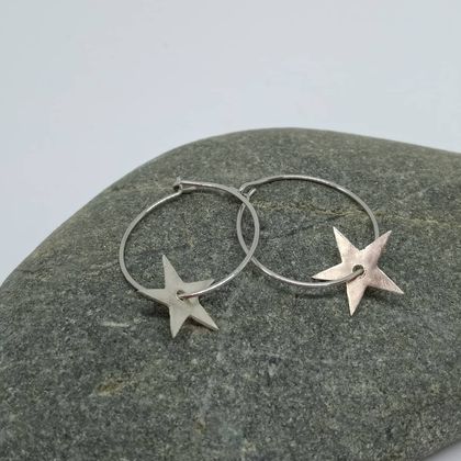 Star hoop earrings 