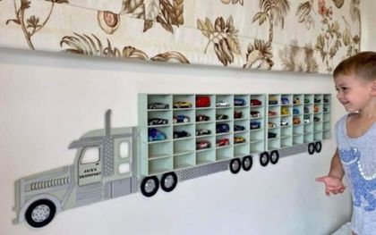 60 Car Matchbox, Hotwheels, Die Cast Size, Model, Toy Car Storage Truck - Kids's Room Decor