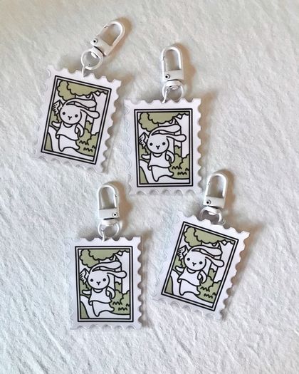 Little forest friends stamp keychain