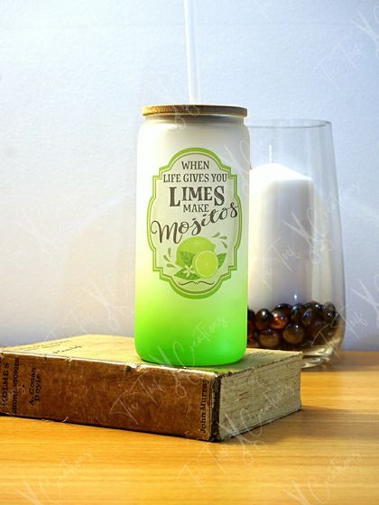 When Life Gives You Limes Ombre 20oz Glass Can