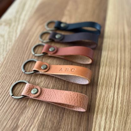 Personalized leather key fob