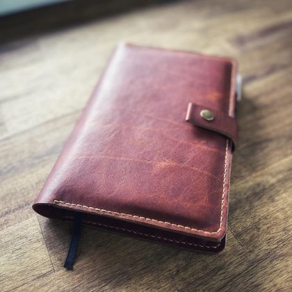 Leather A5 notebook cover 