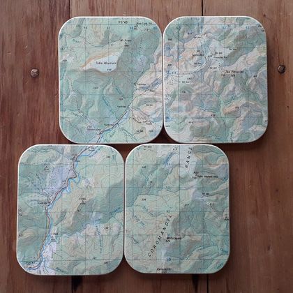 Pinnacles Hut tramp - 4 map coasters