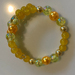 Bracelet: Gold, orange and yellow glass pearls