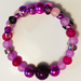 Bracelet: Purple ball, purple and mauve glass pearls