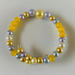 Bracelet: Yellow and Blue-Grey glass pearls