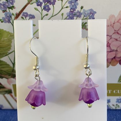 Earrings: Mini Flower Purple