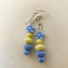 Earrings: Blue and Yellow Shells and Daisies - shells & pearls range