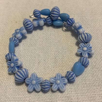 Bracelet: Blue hearts shells flowers - Shells and Pearls range