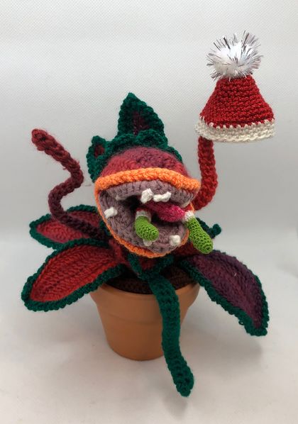 Crochet Red Audrey Plant