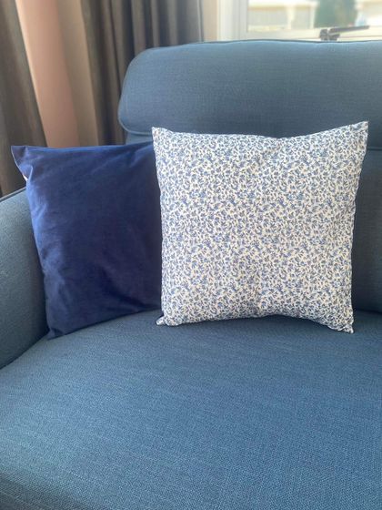 Blue flower pillow