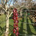 Red glass bead key ring