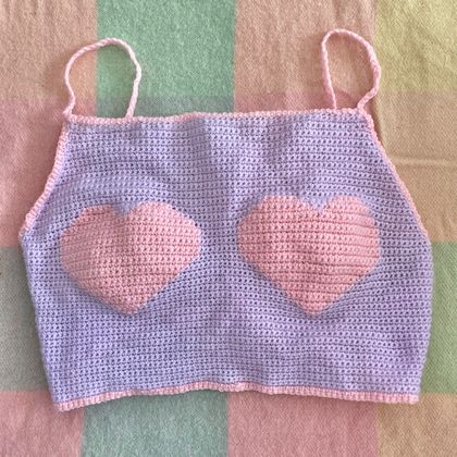 Crochet Graphic Heart Top
