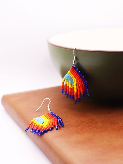 Colorful Earrings - Handmade Beaded 